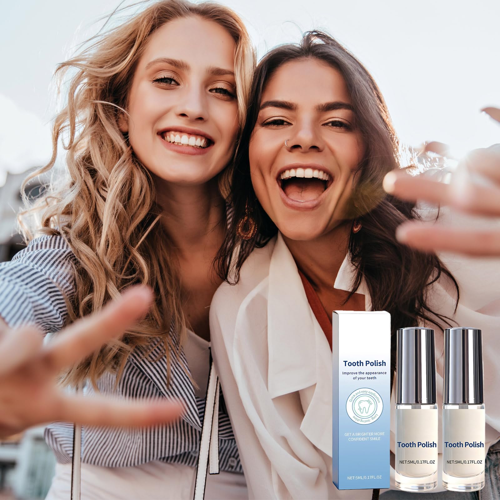 Smalto Per Denti Bianchi 5ml*2 - Tooth Paint, Formula Delicata Tooth Polish, Sbianca I Denti All'istante, Rimuove Le Macchie E Regala Un Sorriso Bianco E Naturalmente Radioso