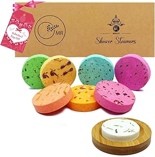 Vaporizadores de ducha para aromaterapia, paquete de 8 bombas de ducha orgánicas con aceite esencial natural, cuidado personal y alivio del estrés, regalos de cumpleaños para mujeres y hombres