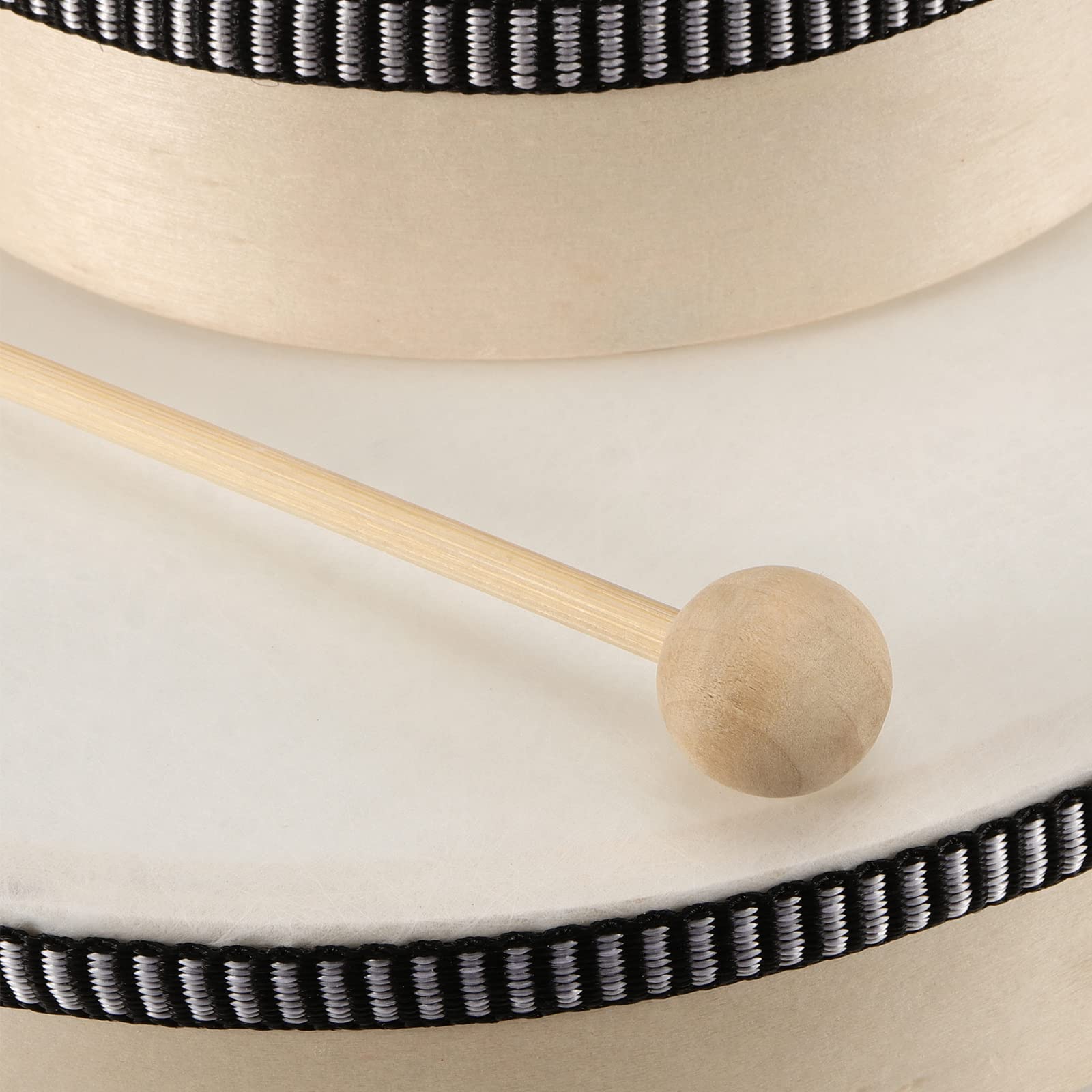 MUKLEI Tamburo a mano in legno di 4 dimensioni, tamburo a mano in legno con percussori, tamburo a cornice Strumento musicale a percussione per chiesa