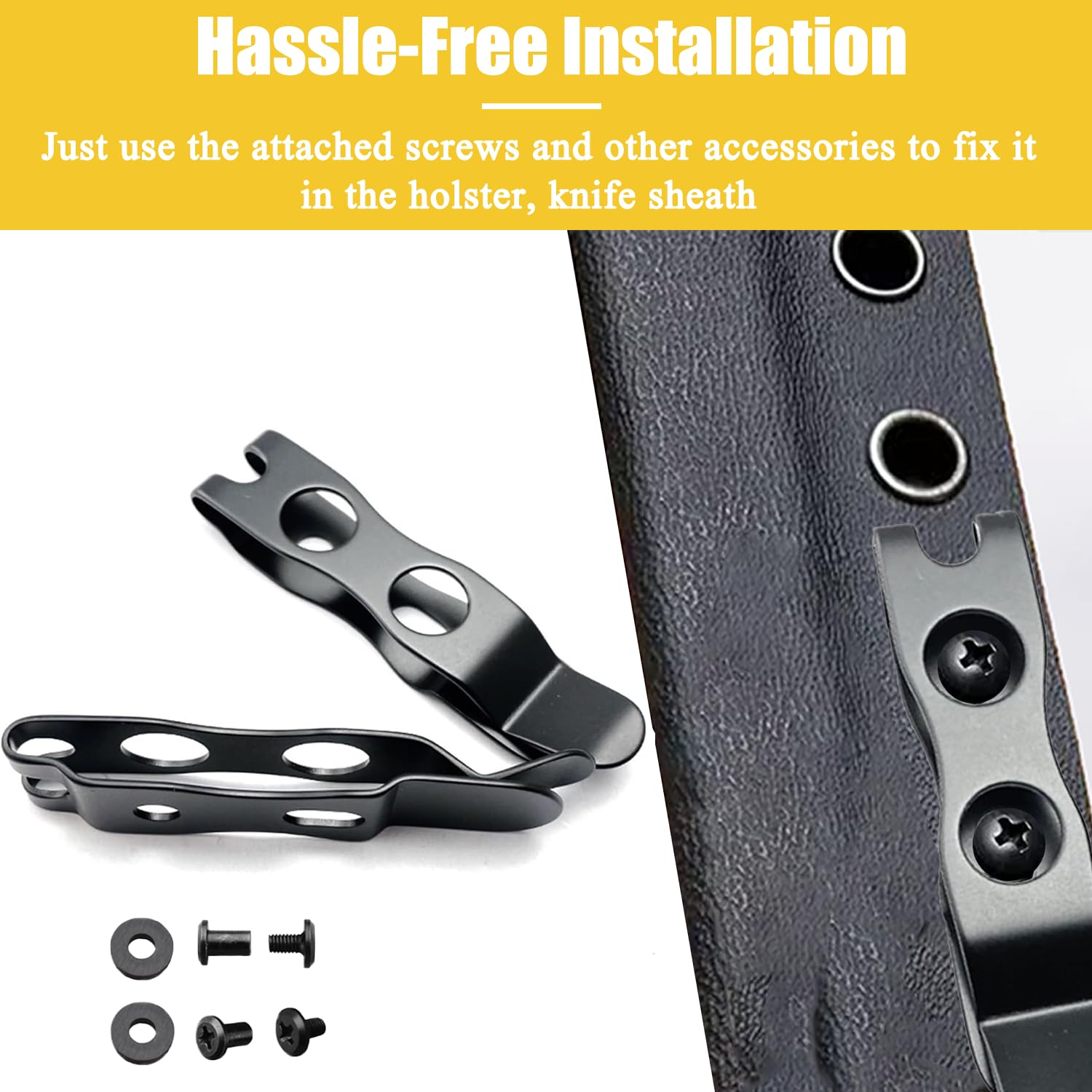 Kydex Gürtelclip-Set Für Messerscheiden – Schwarz, Metall, Universal, 2 Stück
