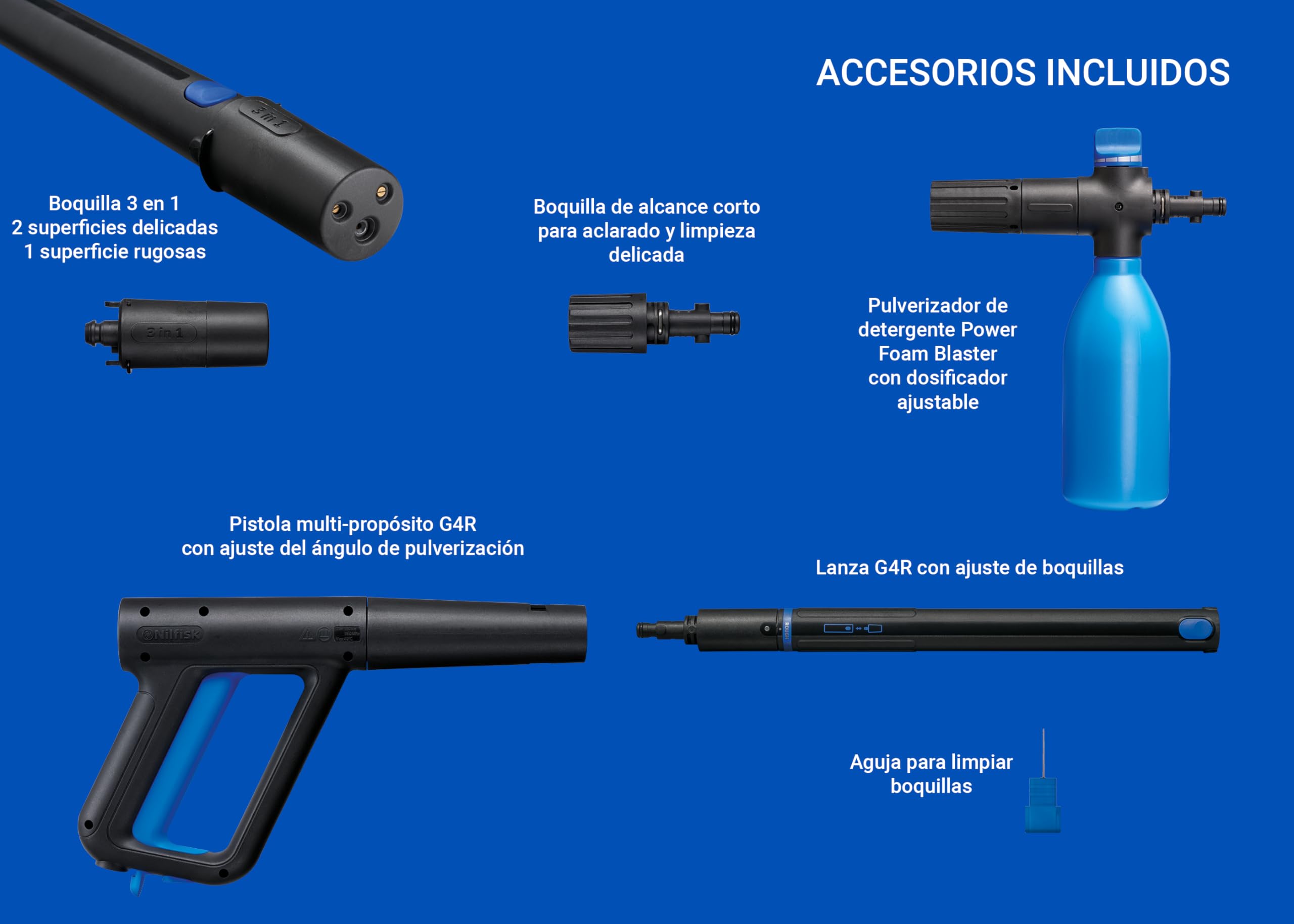 Nilfisk Hidrolimpiadora de Alta Presión Excellent 180 Bares con Smart Assistant - Limpiadora de Gran Rendimiento y Robusta para Jardín, Patios y Coches (2800 W)
