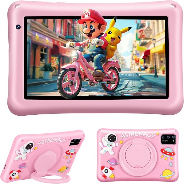 BRILLAR Tablet Bambini 7 Pollici Android 13 | Octa Core 8GB RAM 64GB ROM Espandibile 256GB, Schermo IPS Occhi Protetti, Controllo Parentale, Custodia Antiurto Blu, Tablet Educativo - 1