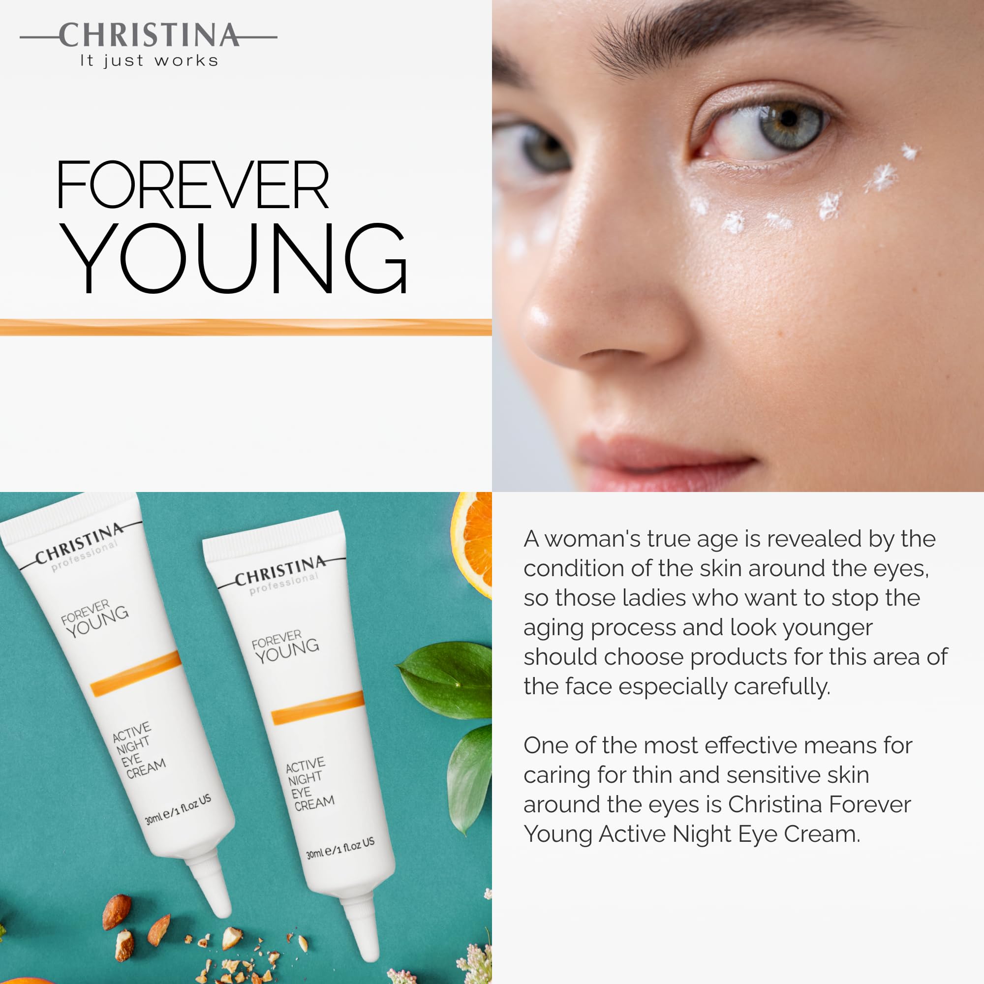 Amazon.com: -CHRISTINA- Forever Young Active Eye Night Cream with 