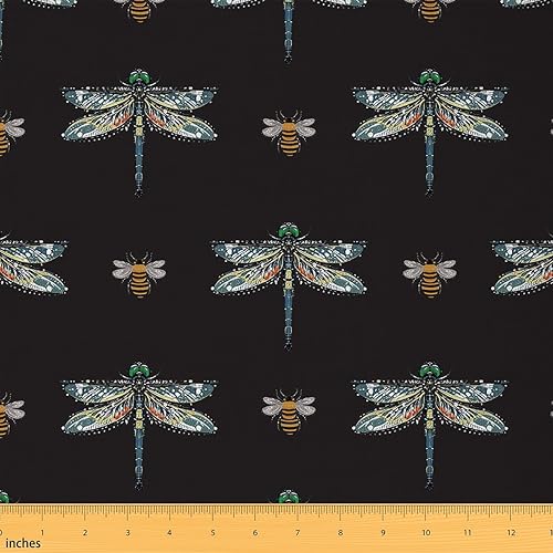 Miniatura 19 de Tela de mariquita por yarda, tela de tapicería de animales a rayas negras y marrones para sillas, sofá, tela impermeable de lunares geométricos