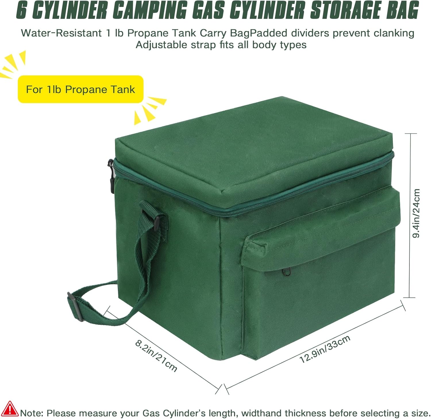 Propane Refill Elbow Adapter 1lb to 20lb, QCC1 Propane Refill Elbow Adapter with Gauge +1LB Propane Tank Storage Bag Holds 6 Pcs Gas Tank 16 OZ