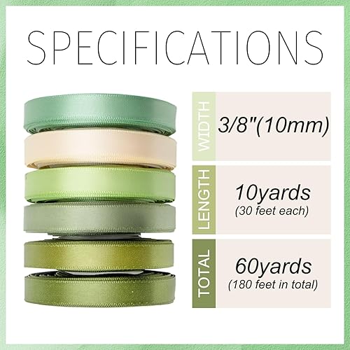 Miniatura 2 de Mlurcu Cinta de tela verde de 38 pulgadas
