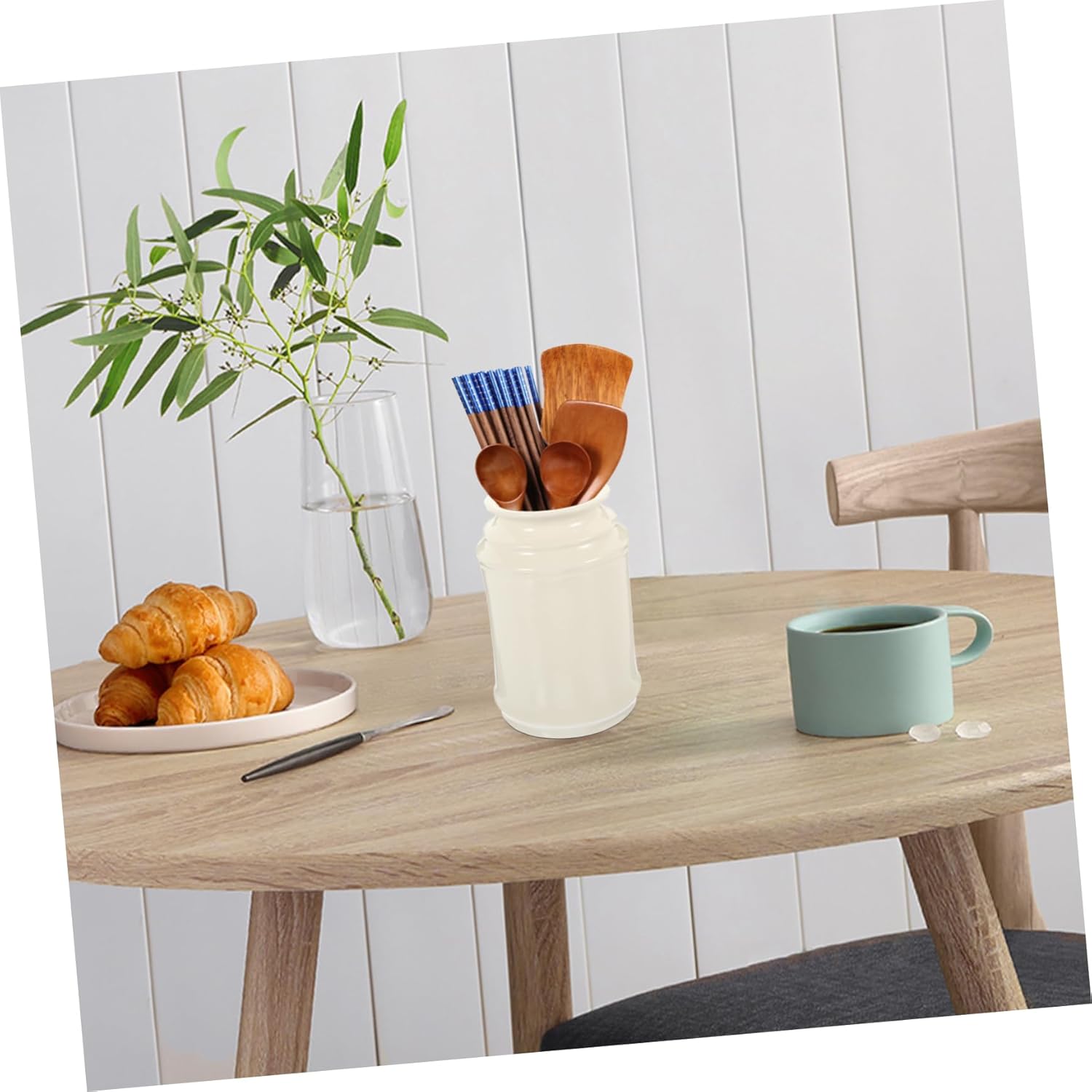 Modern Kitchen Storage Jar Cutlery Holder for Utensil Spoon Fork Chopstick Organizer Lids