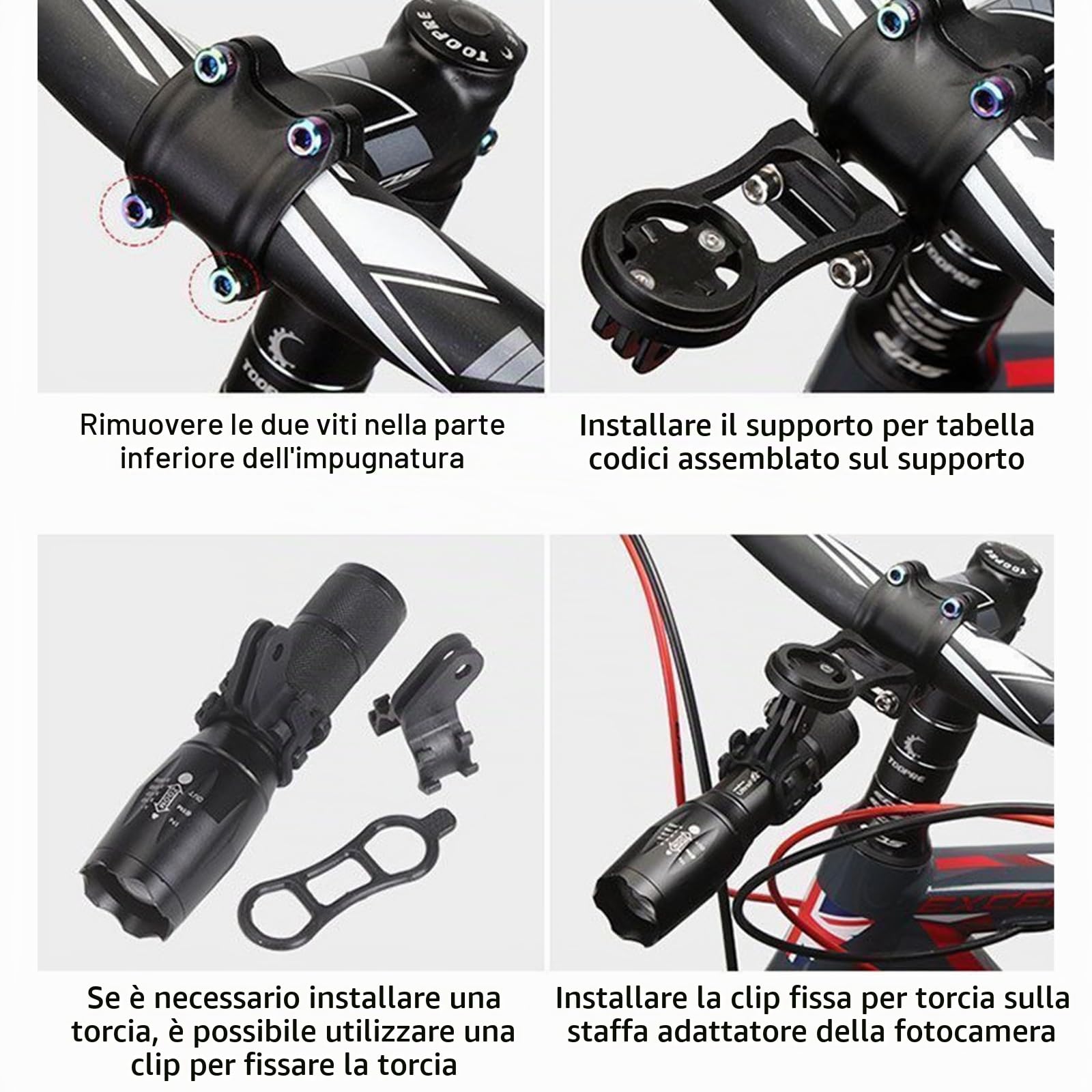 Extended Out-Front Staffa Regolabile per Garmin Edge, Supporto Per Bicicletta GPS, Attacco Manubrio, Supporto Manubrio per Garmin 200/500/510/520/800/810/820/1000 GoPro