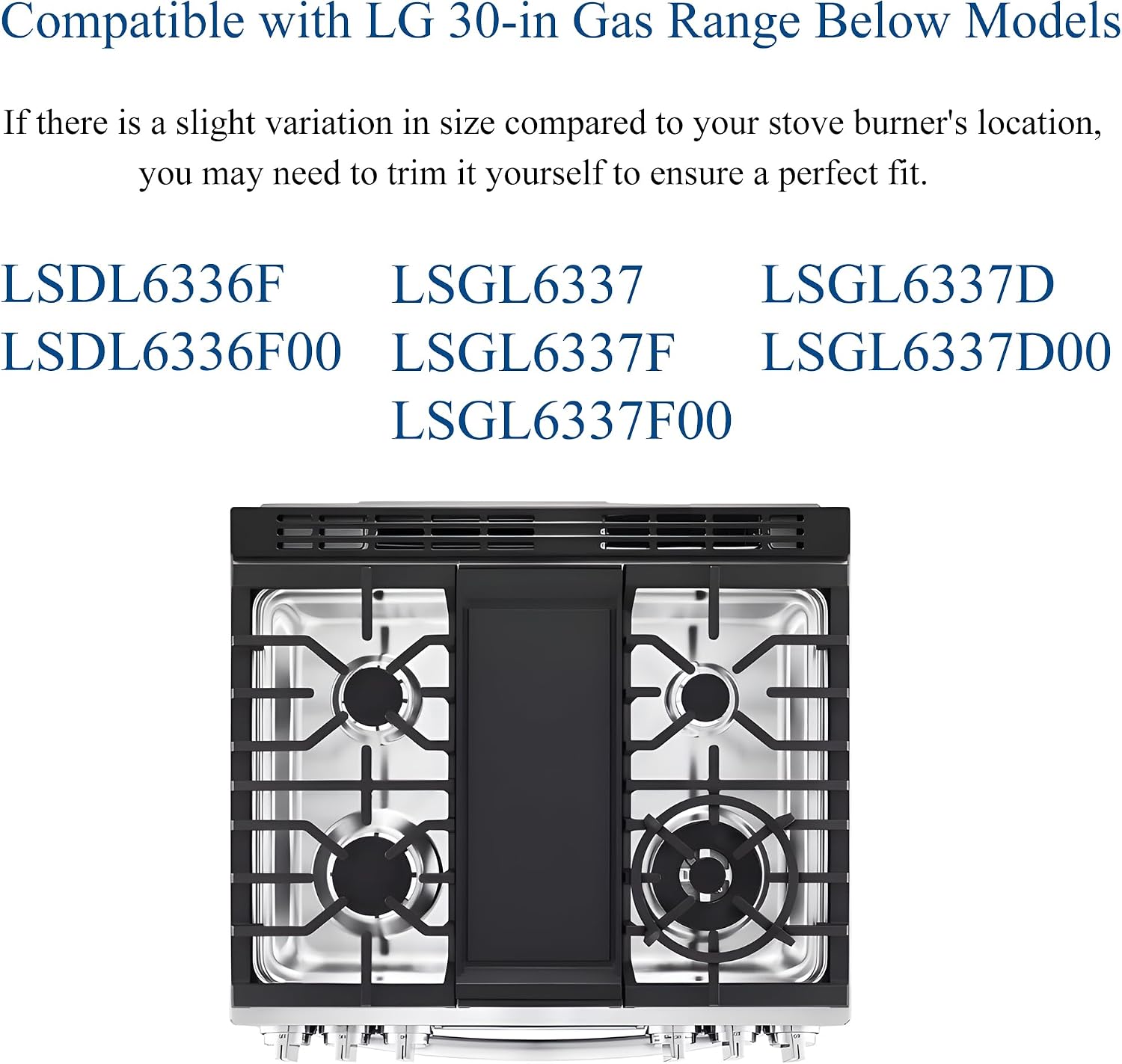 Stove Cover For LG 30 Inch Gas Range Model LSGL6337 LSGL6337F LSGL6337D LSGL6337D00 LSDL6336F LSDL6336F00 Upgraded 0.5MM Thickness Reusable Burner Guard For For LG Gas Stove Top Protector