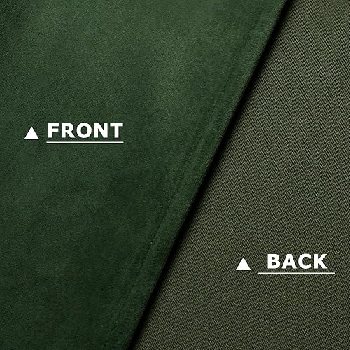 Miniatura 3 de Cortinas de terciopelo verde elegantes con ojales, aislamiento térmico, insonorizadas, para oscurecer la habitación, cortinas para sala de estar