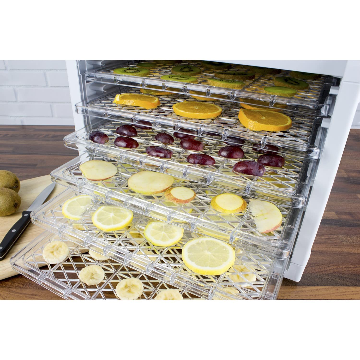 electriQ Digital Food Dehydrator with 6 Shelves 48 Hour Timer 35-75C Temperature Setting 500W BPA Free for FruitVegMeatHerbsSeeds product thumbnail 3