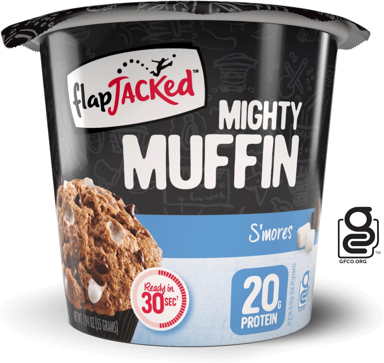 FlapJacked Mighty Muffins, Gluten-Free S'mores, 12 Pack