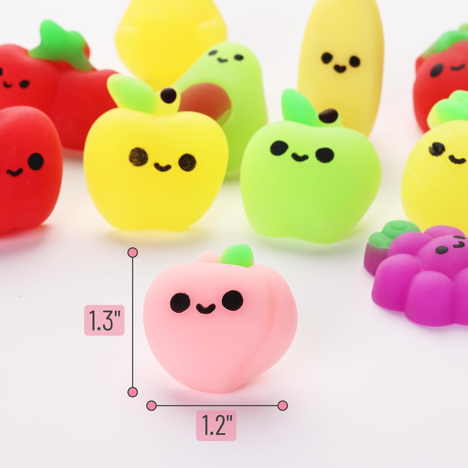 Mr. Pen- Fruit Squishy Toys, 12 Pack, Washable Twistable Stretchy Squishies, Soft Stress Relief Sensory Toys for Squeezing, Kids’ Gifts, Party Favors & Classroom Rewards