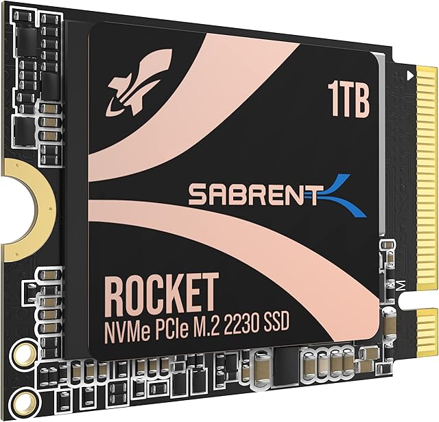 SABRENT 2230 M.2 NVMe Gen 4 1TB SSD 4750MB/s Read PCIe 4.0 X4 Internal Solid State Drive Compatible with Steam Deck, surface pro, PCs, NUCs, and Laptops [SB-2130-1TB]