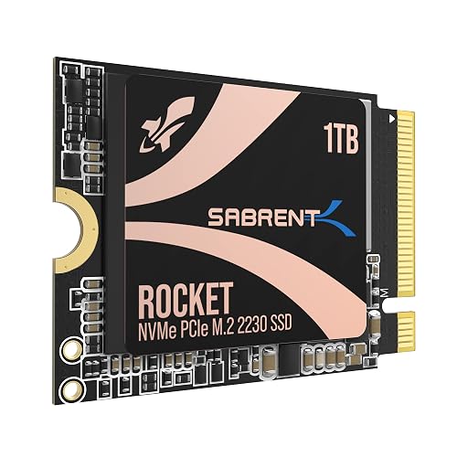 SABRENT 2230 M.2 NVMe Gen 4 1TB SSD 4750MB/s Read PCIe 4.0 X4 Internal Solid State Drive Compatible with Steam Deck, surface pro, PCs, NUCs, and Laptops [SB-2130-1TB]