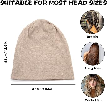 LIMHOO Soft Stretch Beanie Cap Solid Color Turban Headwear Head Cover