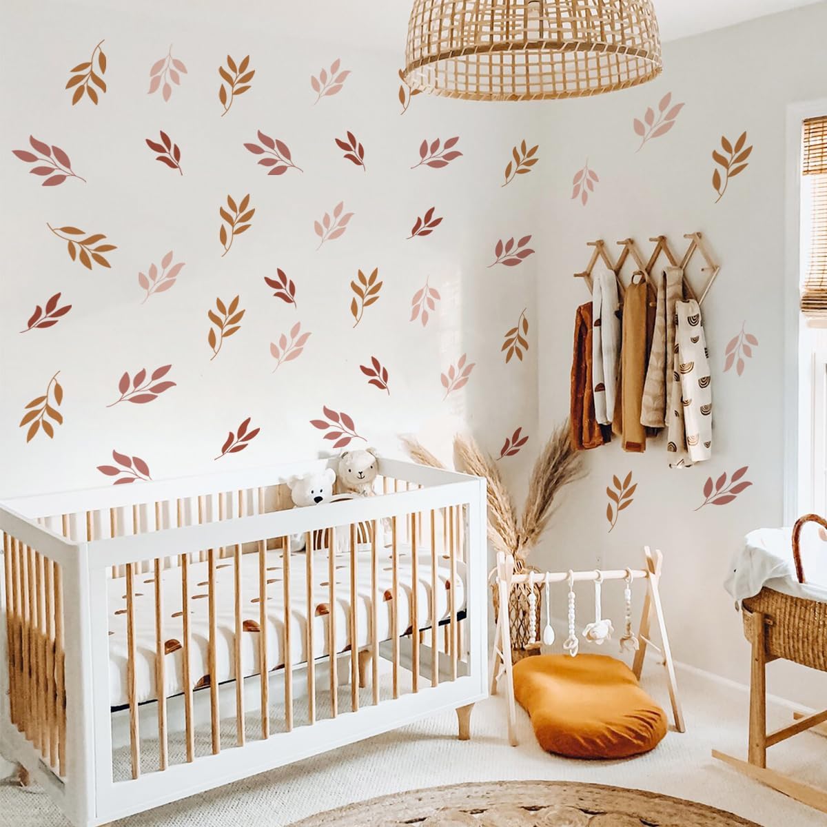 12x36 Inch Set Boho Three Line Brown Wall Decal- Geometrical Shape Themed DIY Boho Mural Set - 24 Pcs Wall Stickers for Kitchen, Nursery, Office Decor - 3.5x2.5 Inch Decals (Boho Line Brown)