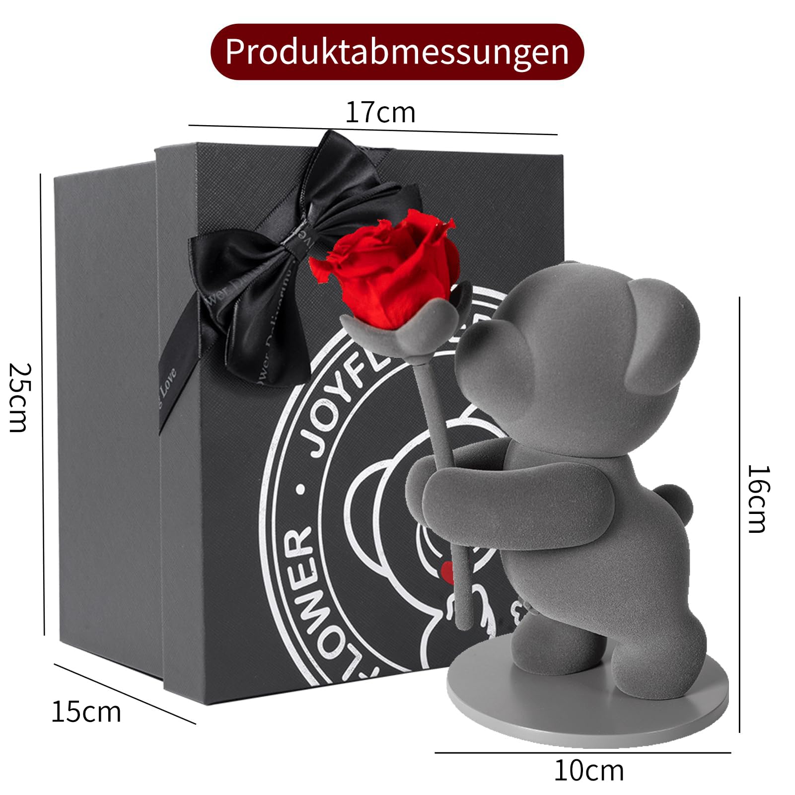 JoyFlower Blumen und hübsche teddybären retten, Ewigkeit mit echten Rosen romantischen geschenken und eleganten ehefrauen, Frauen, Valentinstag, Geburtstage, Hochzeiten, hochzeitstage