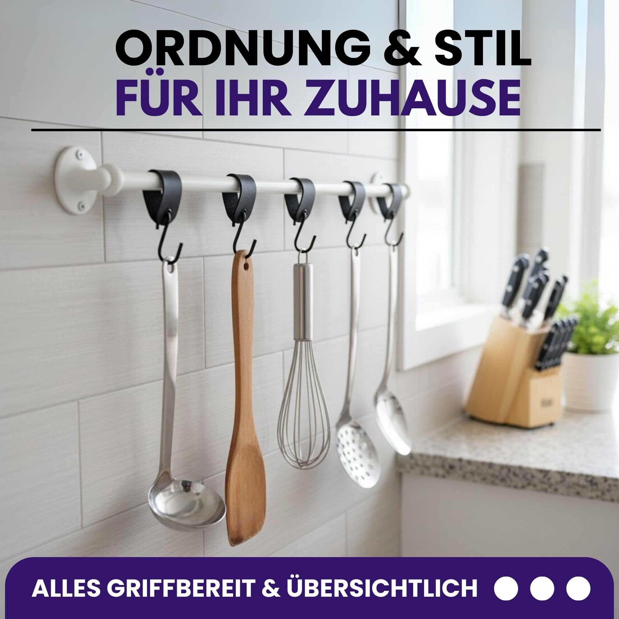 2x Leren handgrepen 'de lus' | ZWART - maat L (22,2 x 2,5 cm) - incl. 3 kleuren