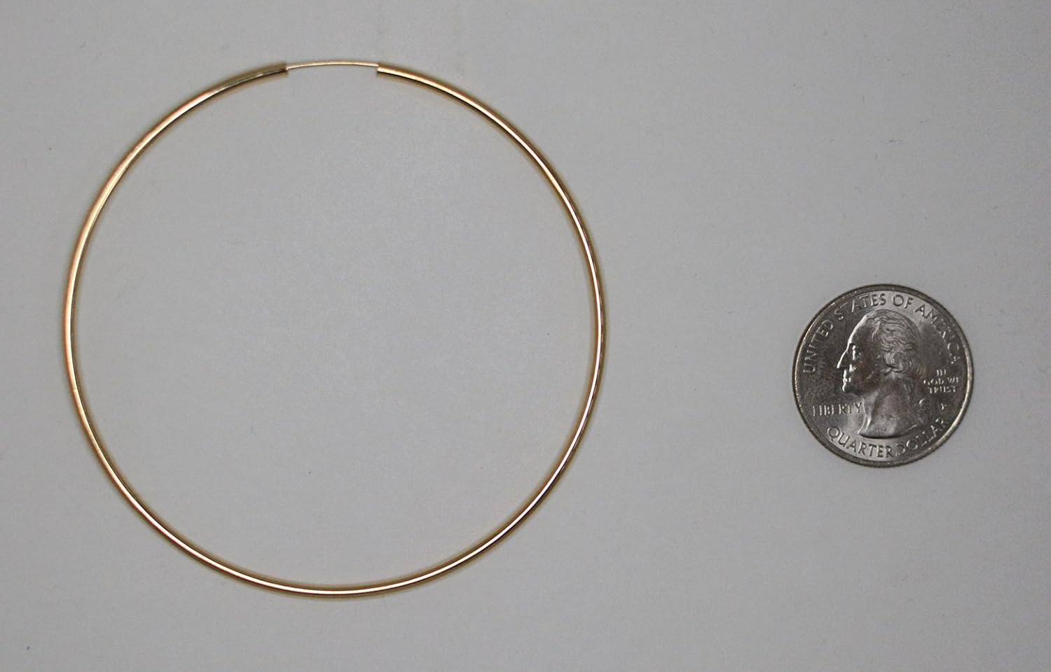 14K Yellow Gold Continuous Endless Hoop Earrings (2mm Tube) - Image 4