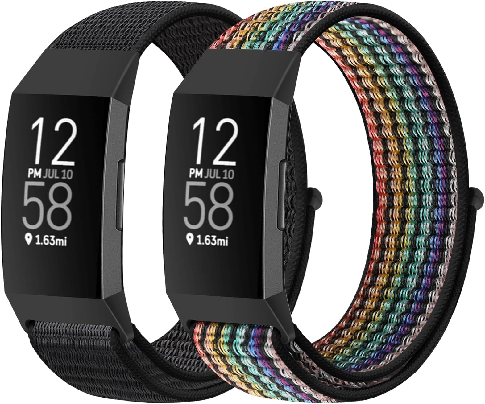 Nylon Watch Bands Compatible with Fitbit Charge 4/Charge 3/SE, Soft Replacement Wristband Breathable Sport Strap with Band for Women Men