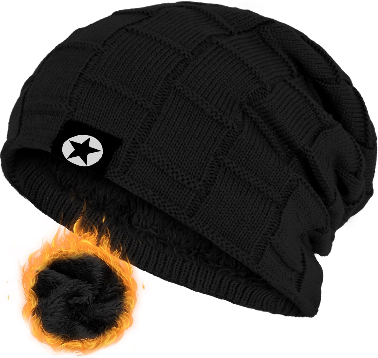 Winter Knit Wool Warm Hat Thick Soft Stretch Slouchy Beanie Skully Cap