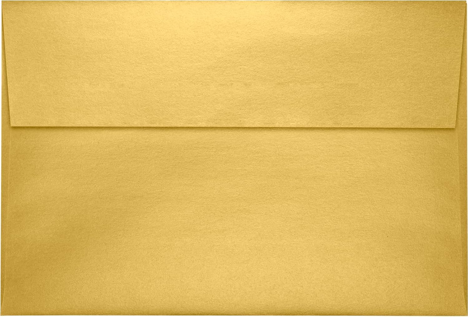 LUXPaper A8 Invitation Envelopes | Peel & Press | 5 1/2" x 8 1/8" | Gold Metallic | 80lb. Text | 50 Qty