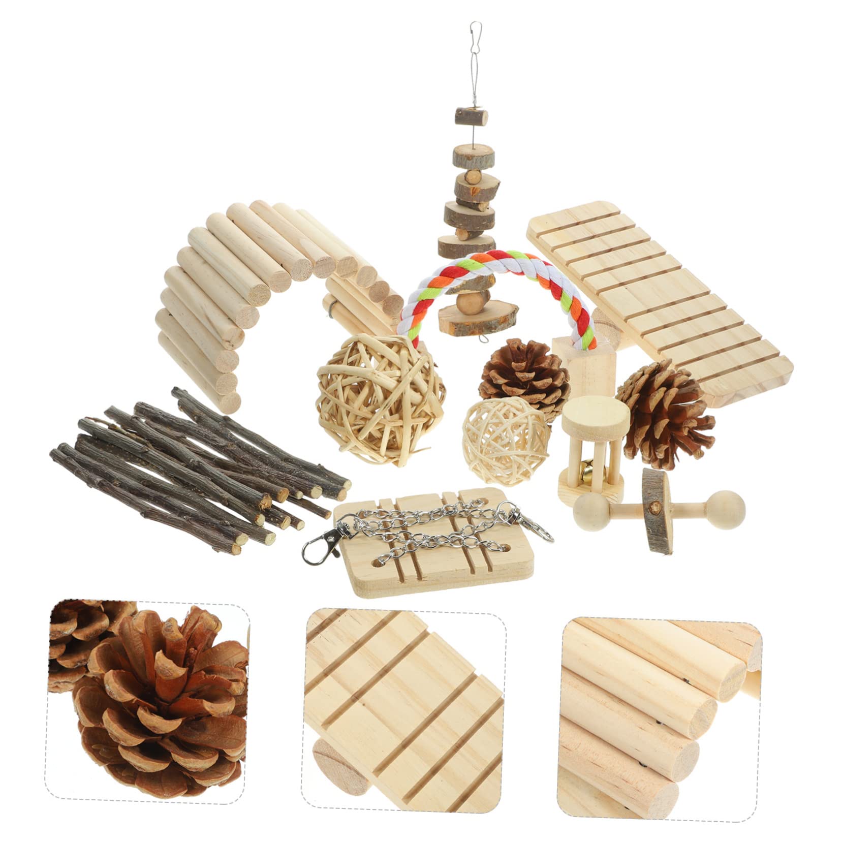WOONEKY 1satz Hamster Kauspielzeuge Set Mit Schwingschaukel Und Wippe Bissspielzeuge Für Hamster Meerschweinchen Kaninchen Und Andere Kleine Haustierepapierverpackung