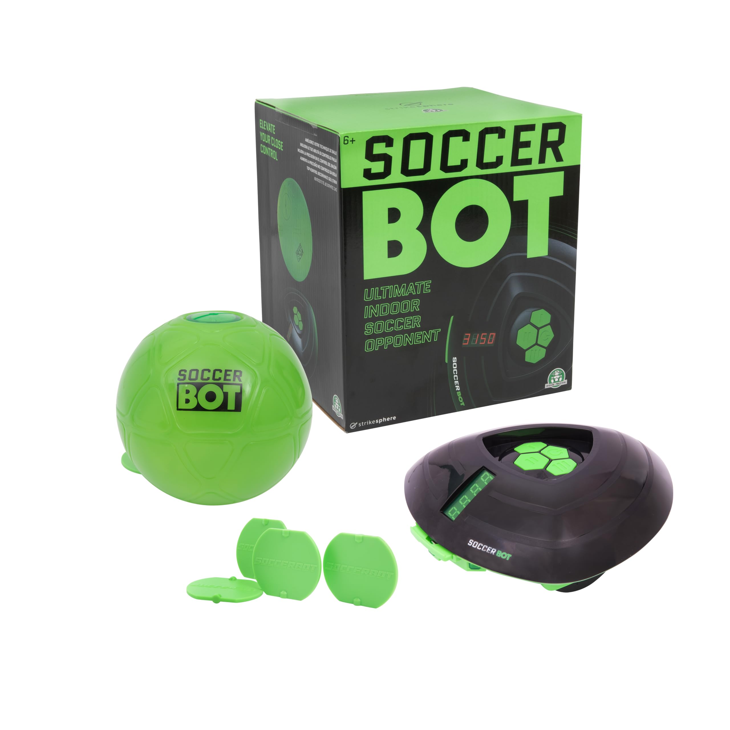 Smart Ball - SoccerBot, Pallone da Calcio Smart e Bot Interattivo, 3 velocità, Giochi in Casa, Pallone per Bambini e Ragazzi, Allenamento Calcio, Gioco per Bambini dai 6 Anni