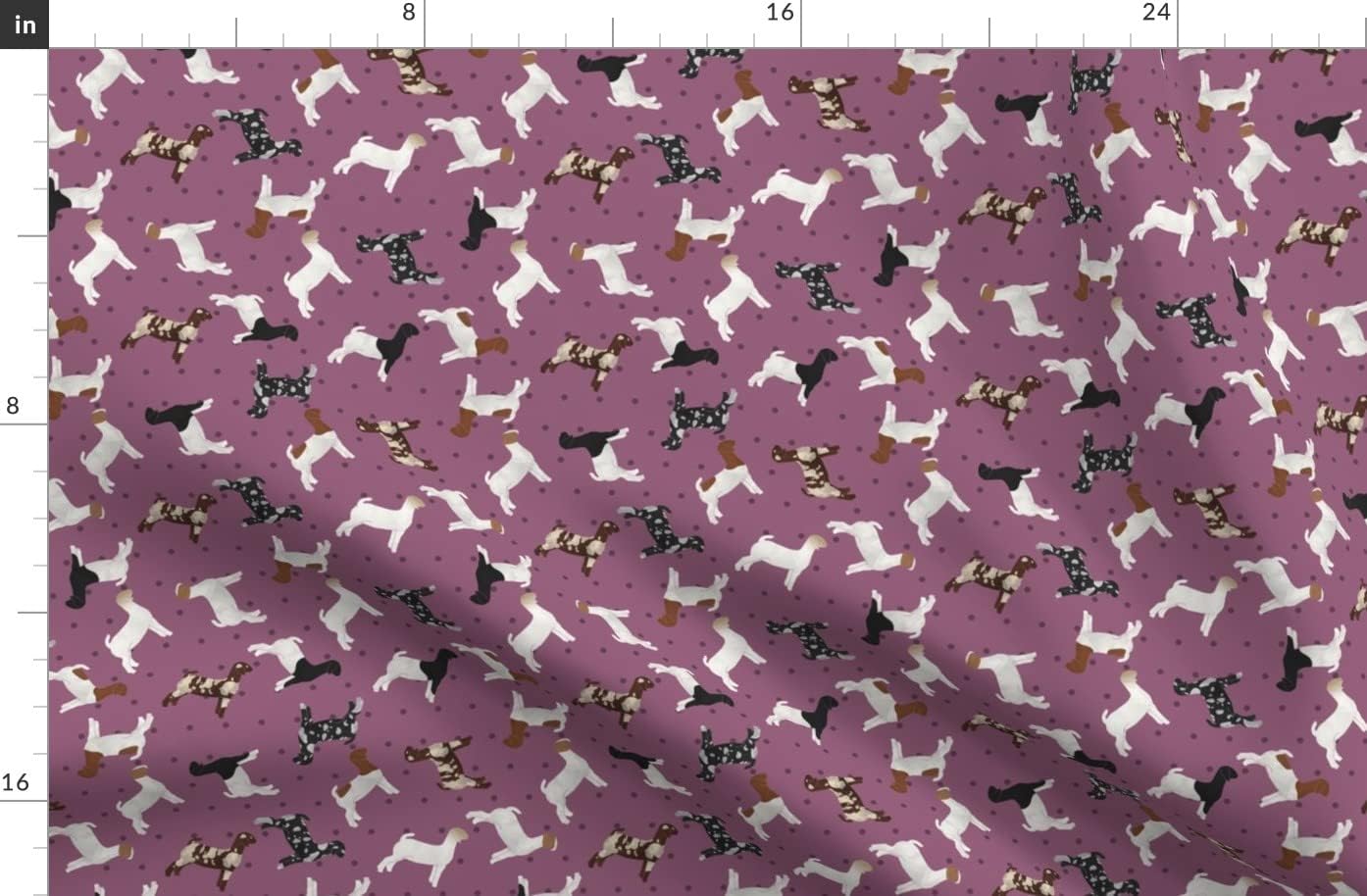 Spoonflower Fabric - Boer Goat, Showstock, Livestock, Purple, Black, White, Farming, Printed on Polartec(R) Fleece Fabric by The Yard - Sewing Blankets Loungewear and No-Sew Projects