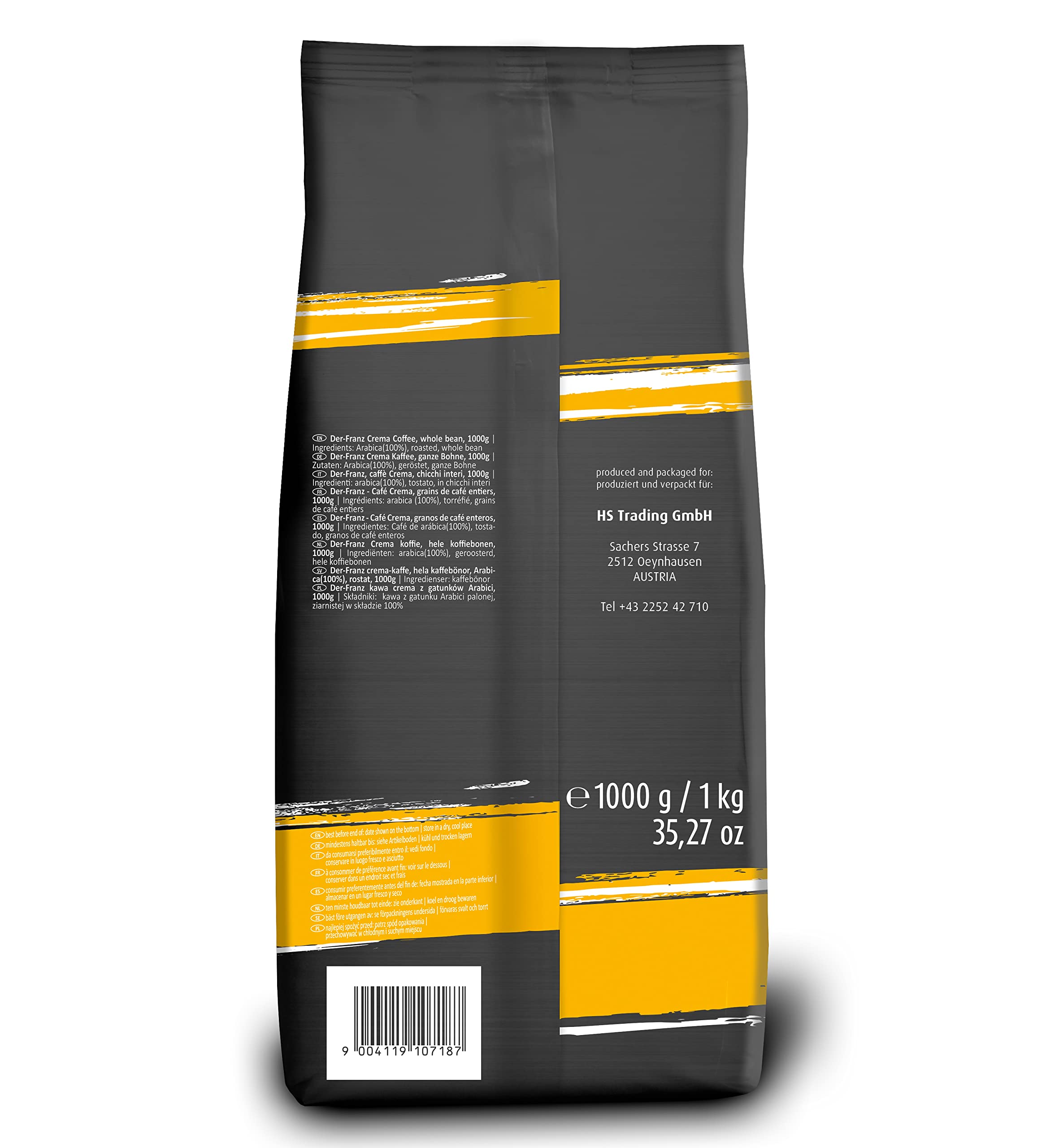Der-Franz Crema Kaffee, ganze Bohne, 1000 g