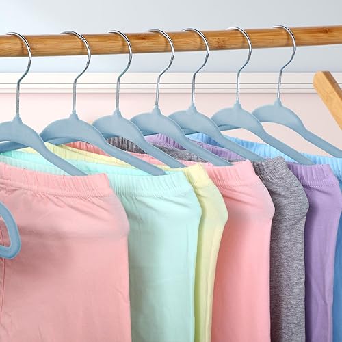 Miniatura 5 de Tanlade Paquete de 72 perchas de terciopelo para bebés recién nacidos, perchas para ropa de bebé, perchas para ropa de bebé, perchas para ropa de