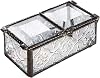 J Devlin Decorative Double Lid Vintage Glass KeepsakeStorageJewelry Box