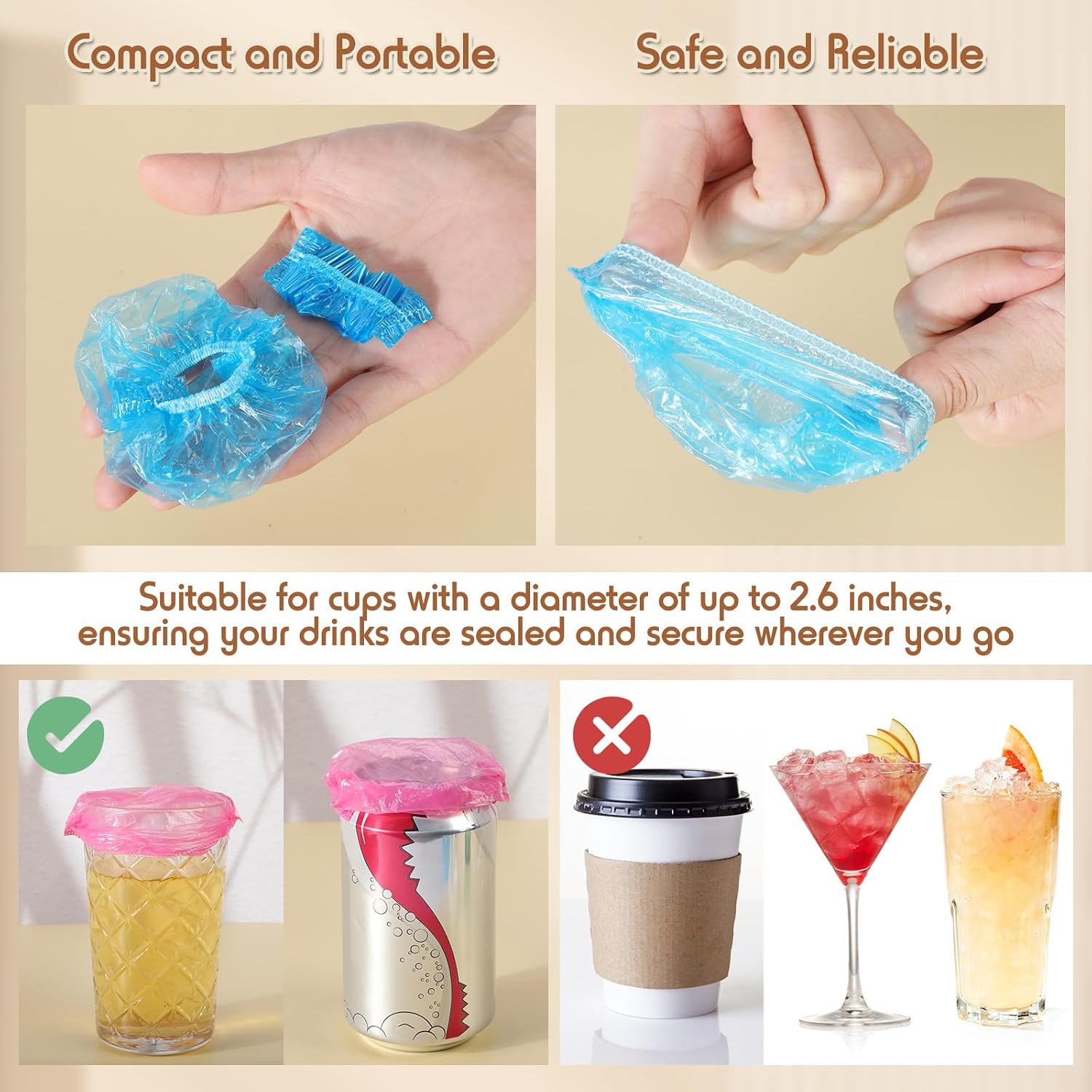 Teenyyou 200 Pcs Small Disposable Drink Covers for Alcohol Protection Women