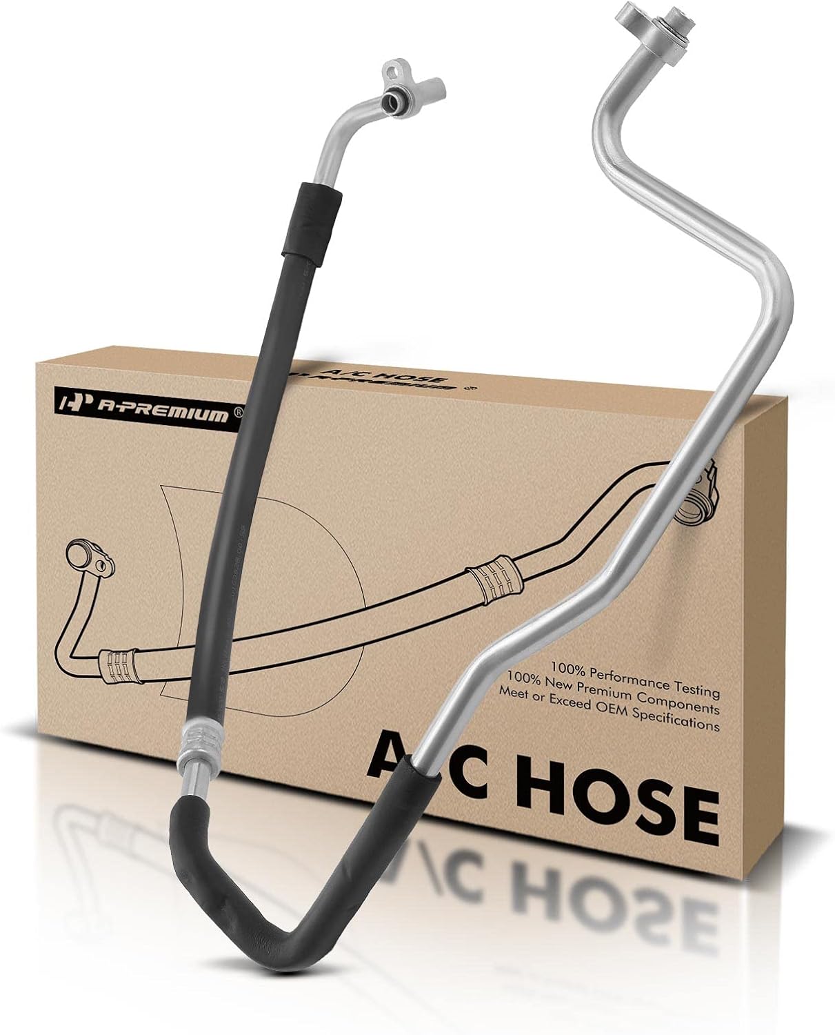 A-Premium A/C Suction Line Hose Assembly Compatible with Chevrolet & GMC Models, Silverado Sierra 2500 3500 HD 6.6L, Compressor to Evap