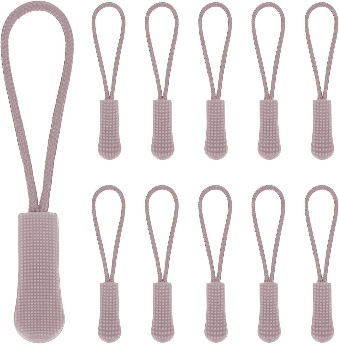 PATIKIL 2.6 Inch Zipper Pulls Replacement, 100 Pcs Nylon Cord Extension Zipper Pull Tab Tags for Handbag Backpacks Jackets Luggage Purses, Brown