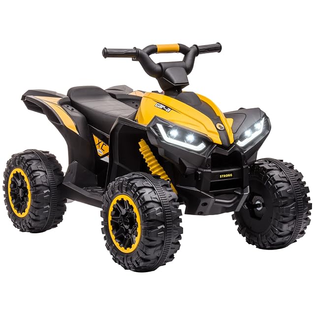 HOMCOM Quad Eléctrico para Niños 12V de 3-5 Años 2 Motores 3-6km/h Amarillo