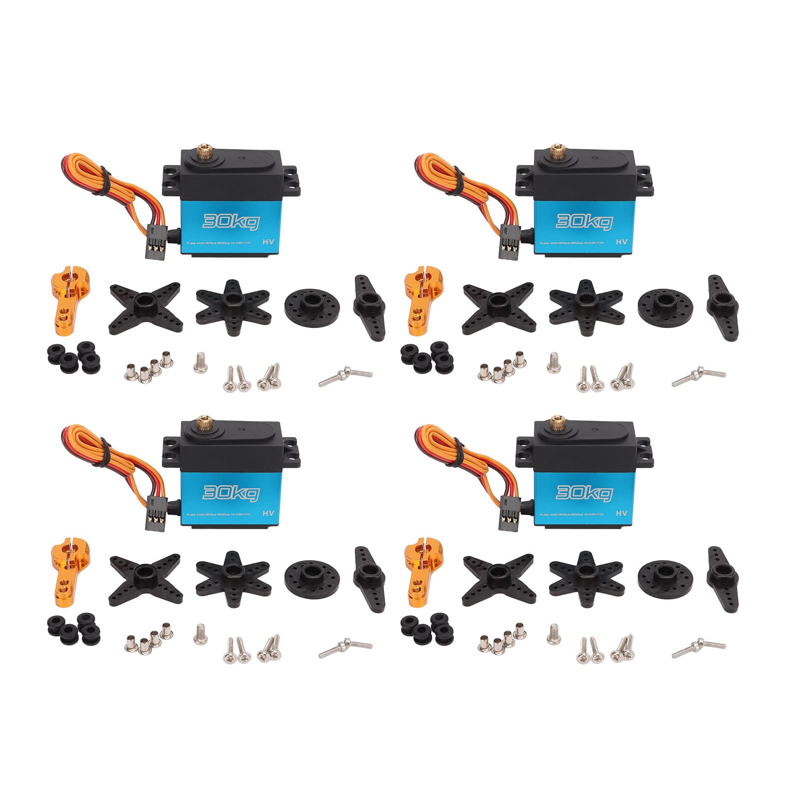 4Pcs 30kg Digital RC Servo with Metal Gear for 1/10 Remote Control Car
