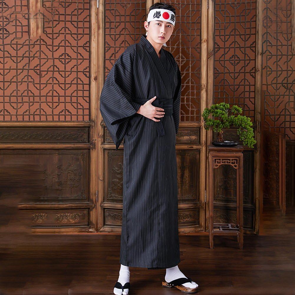 Japońskie kimono Yukata dla mężczyzn, tradycyjny kostium samurajski hakama, strój cosplay