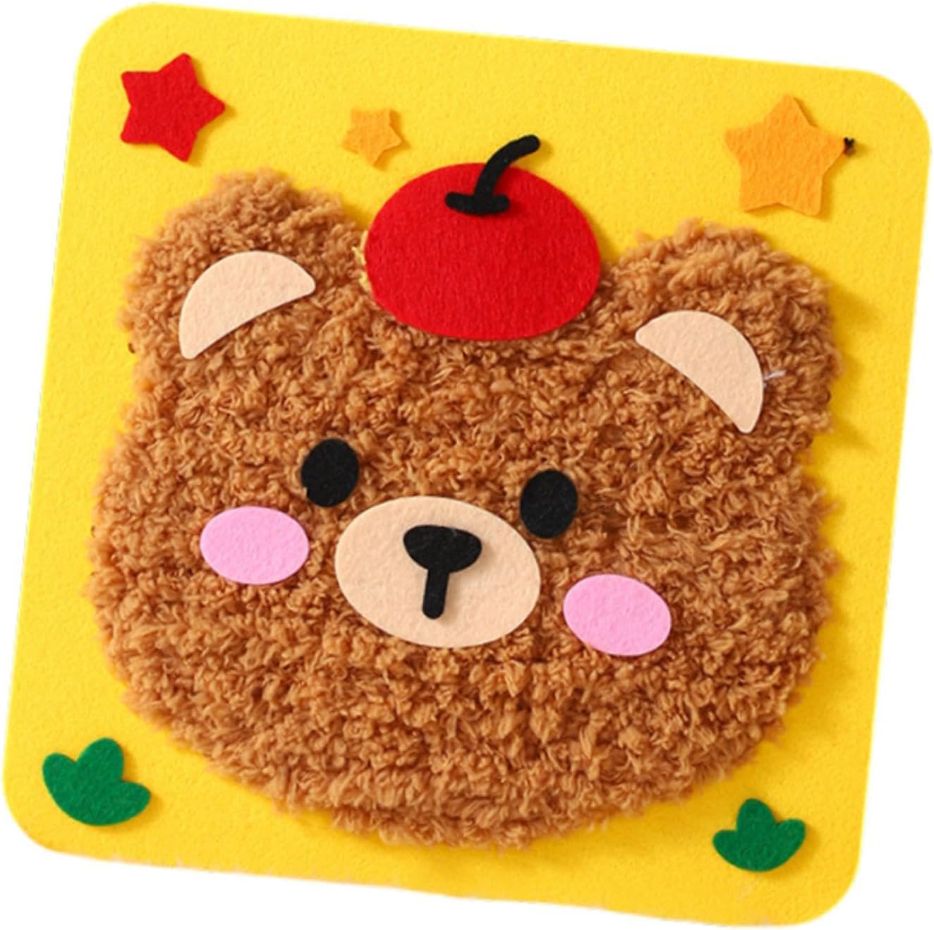 SNAPPSY Sewing Craft Kit Cartoon Sewing Kit for Kids for Classroom Nursery Preschool Bear|Quality Material - Cloth 21cmx21cm/8.27inchx8.27inch - Durable & Versatile for DIY Projects