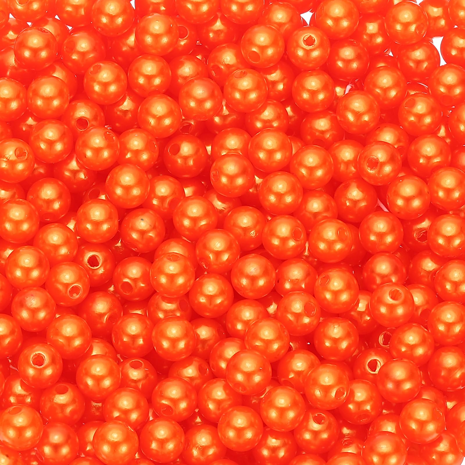 Perles rondes brillantes de 8 mm pour fabrication de bijoux raffinés orange rouge
