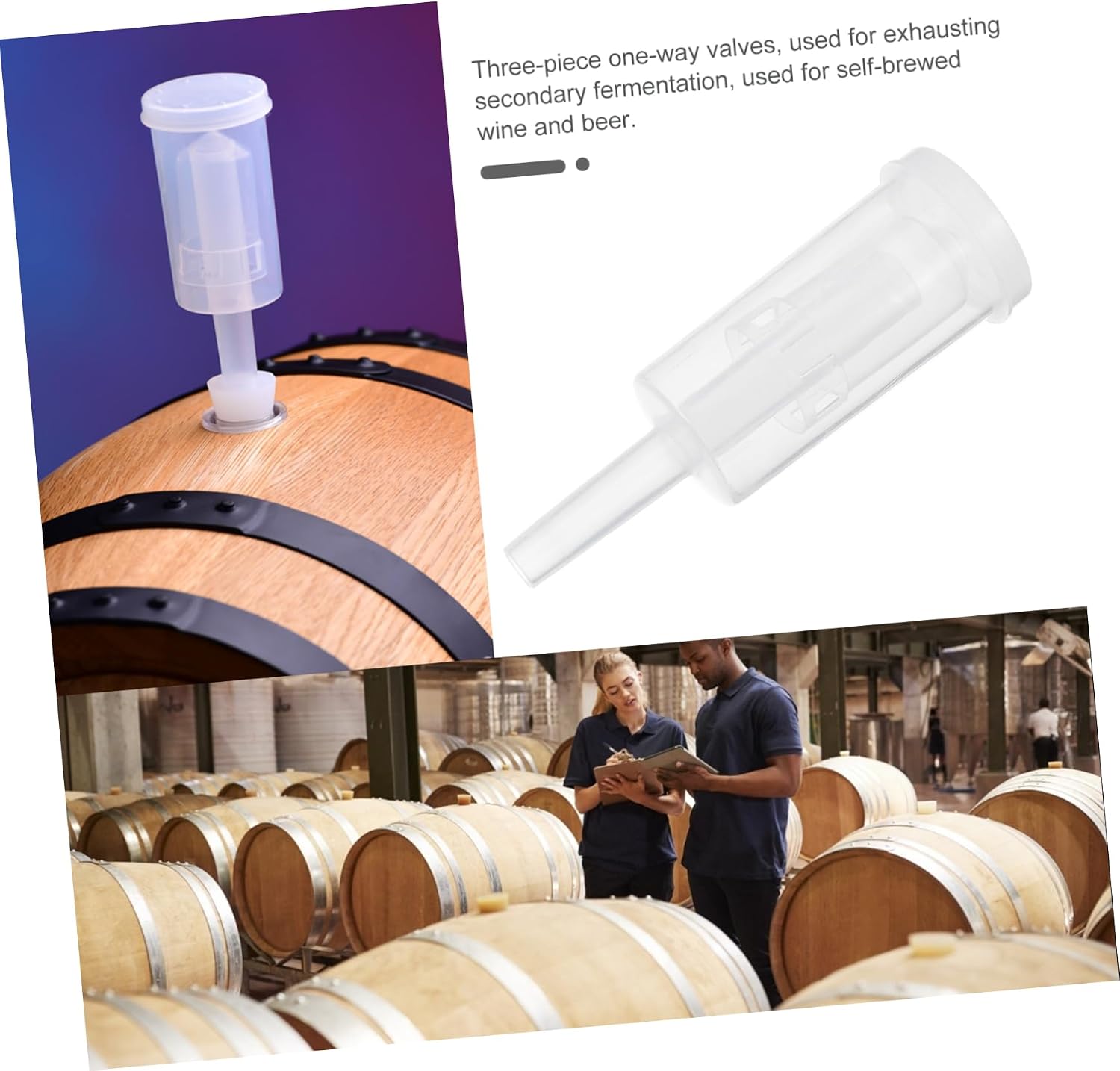 Plastic Check Valves Three Piece 2Pcs for Beer and Wine Brewing | Lightweight, Easy to Store, Simple Use, for Self Brewed Wine and Beer, Home and Professional Use