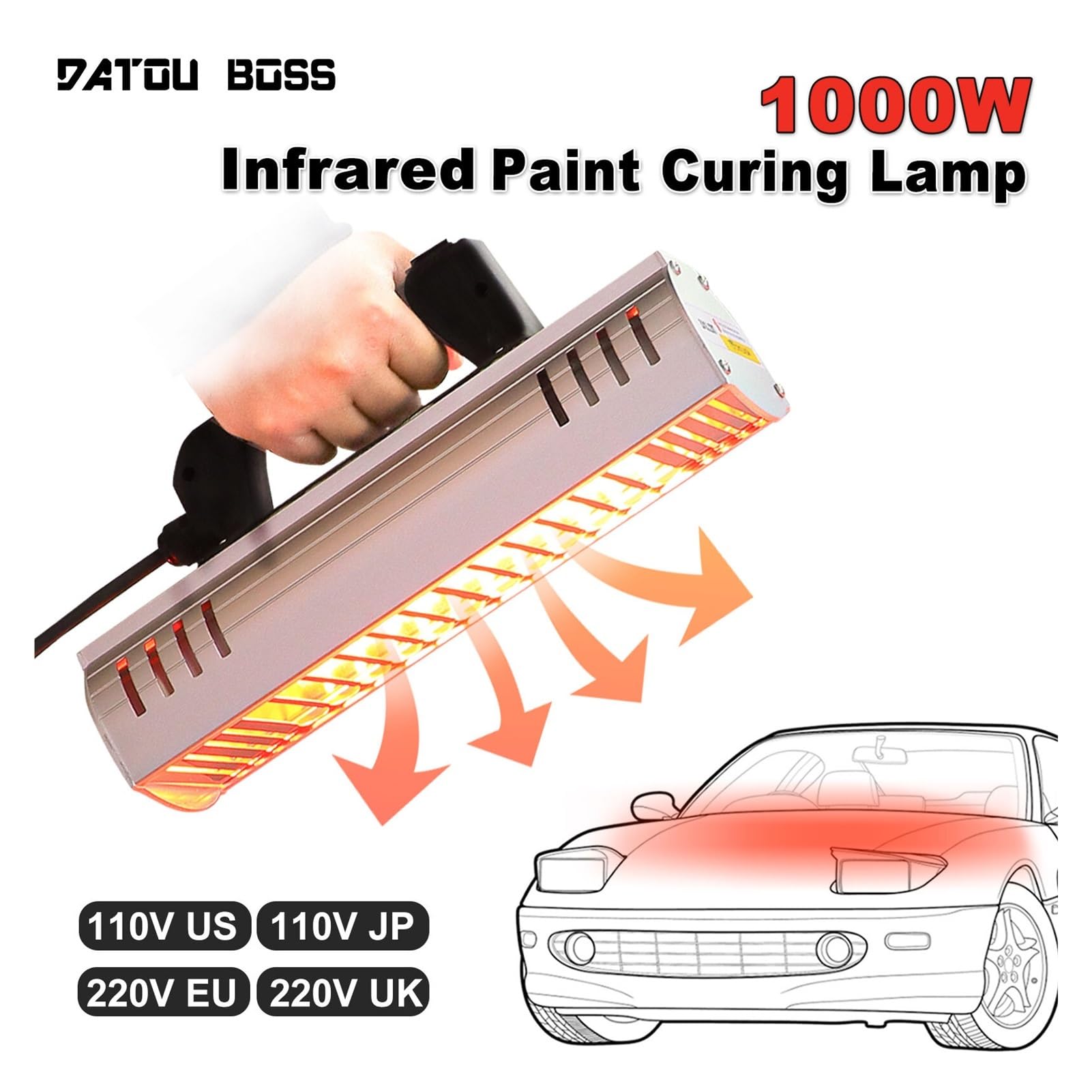 Lampada For Polimerizzazione A Vernice A Infrarossi For Verniciatura A 1000W For Asciugatura A For Auto Riscaldatore A Di A For Riparazione A Carrozzeria Portatile(DT-002)