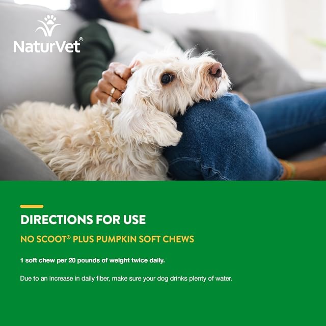 Foto 6 de 7 de NaturVet No Scoot Plus Pumpkin Soft Chew Support Healthy Bowels for Dogs 120 ct