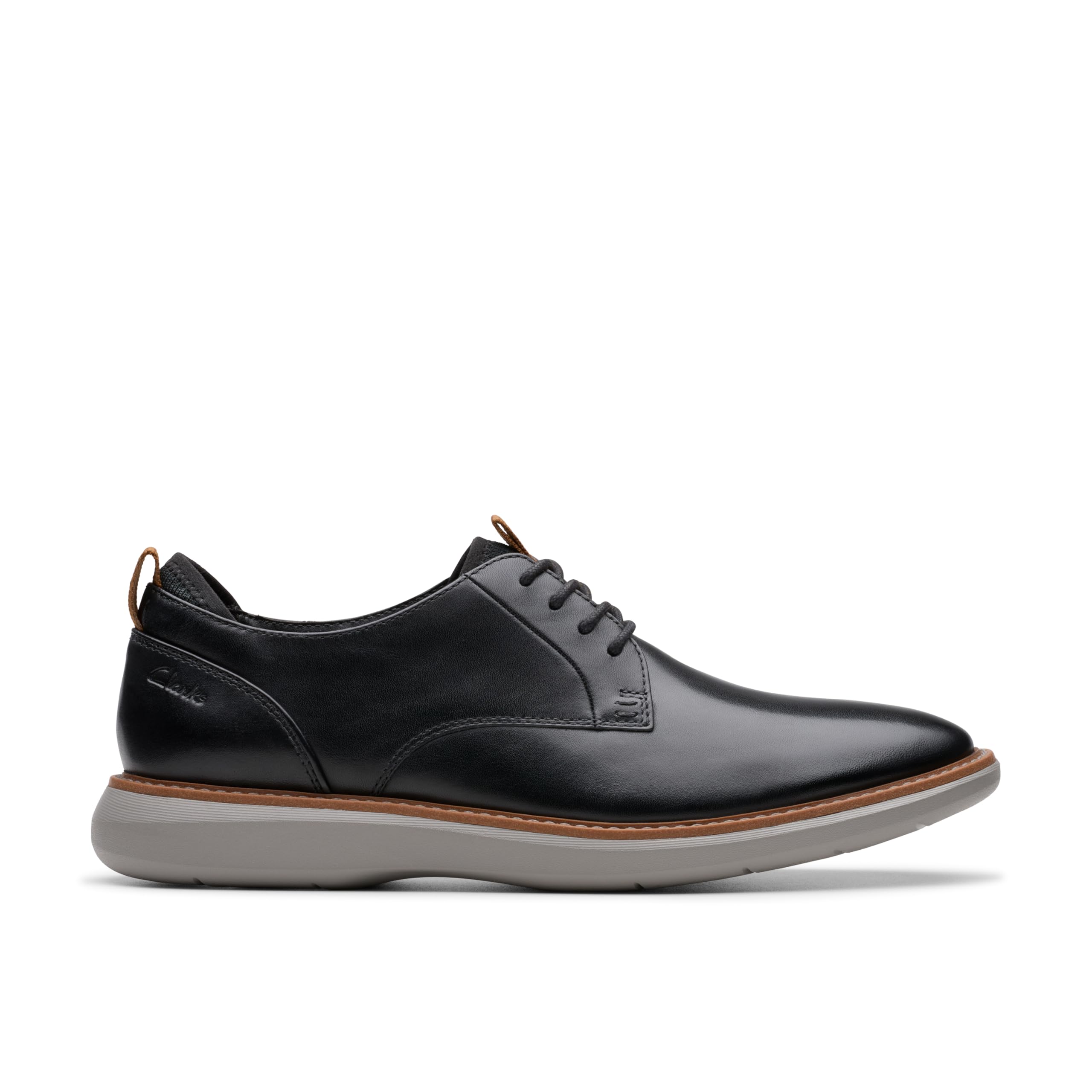 Clarks Brantin Plain Mens Black Leather, 8.5