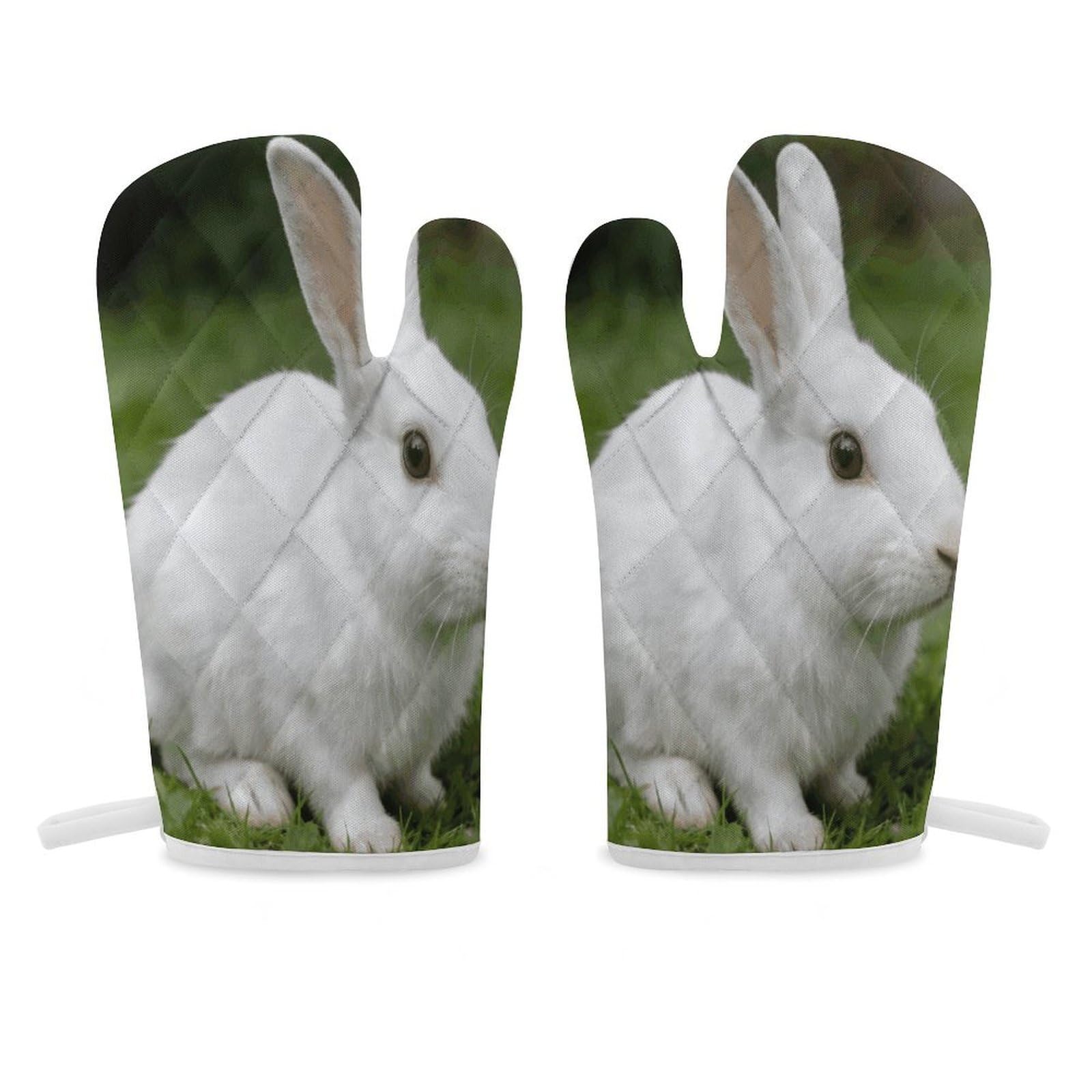 Bunny Oven Mitt Heat Resistant Potholder Set,Durable Oven Gloves for Gifts,Glove Pot Holder for Cooking Baking Grilling BBQ
