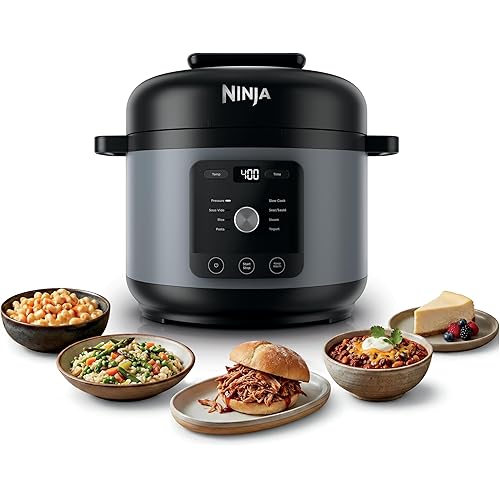 Ninja HyperHeat 9-in-1 Electric Pressure Cooker | 6.5 Qt Multi Cooker with Sear/Sauté, Slow Cooker, Rice Cooker, Sous Vide | 1200W | Fast Cooking, PFAS-Free Pot | Stone Purple | PC201SP