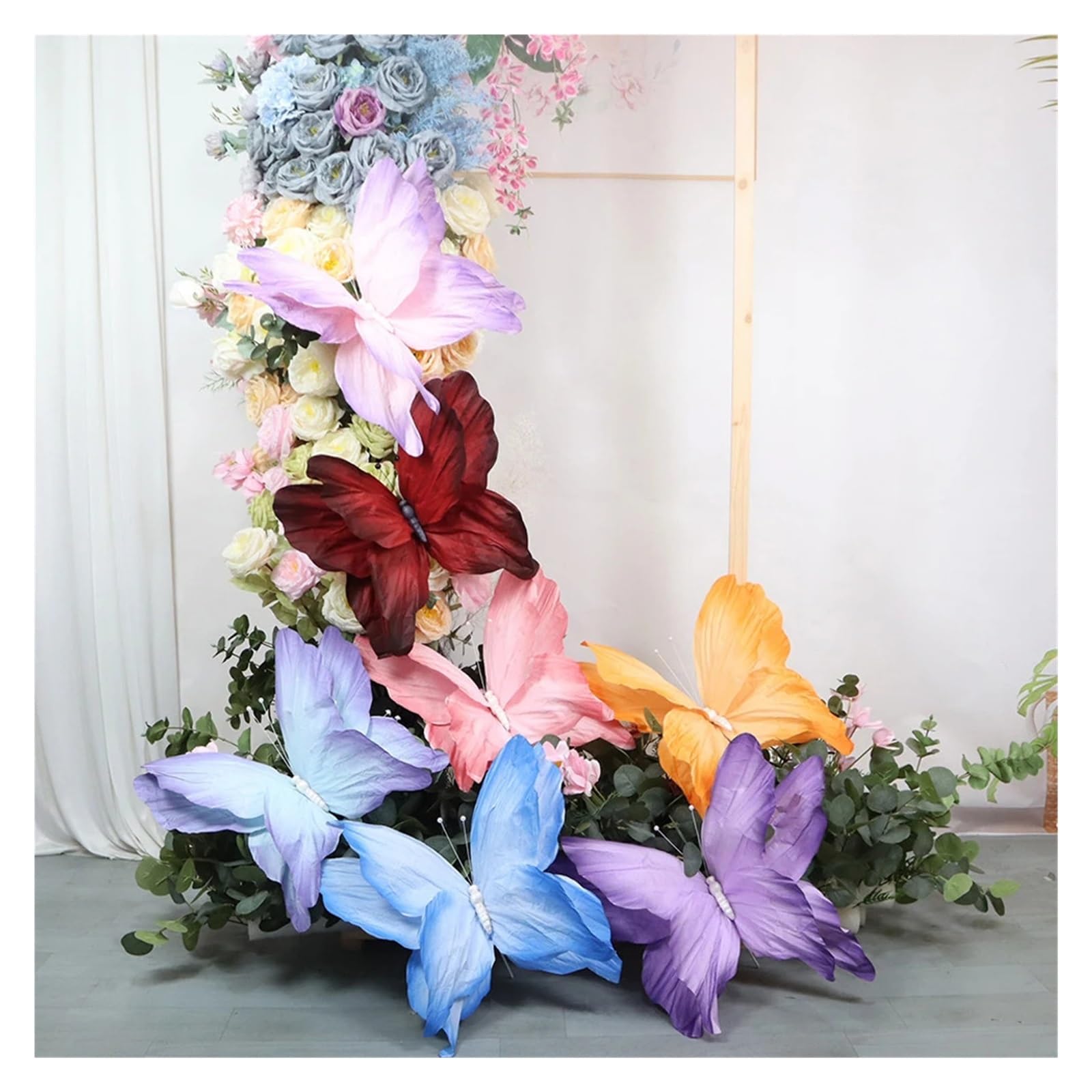 Riesige Schmetterlingsdekoration aus Papier | Riesiger simulierter 3D-Papierschmetterling – Bühnendekoration for Hochzeiten im Freien(Purple,50cm)