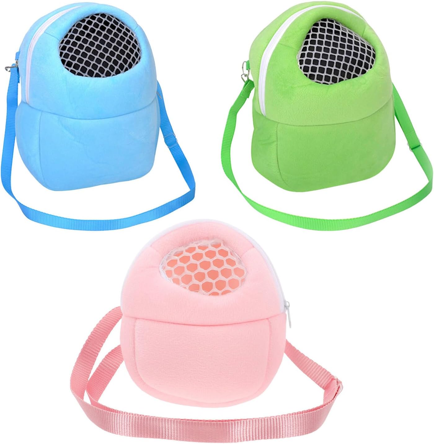 3pcs Small Animal Carrier Backpack for Hamster, Squirrel, Chinchilla – Breathable Pet Travel Bag with Shoulder Strap, Portable Outdoor Carrier for Reptiles and Birds, Lightweight