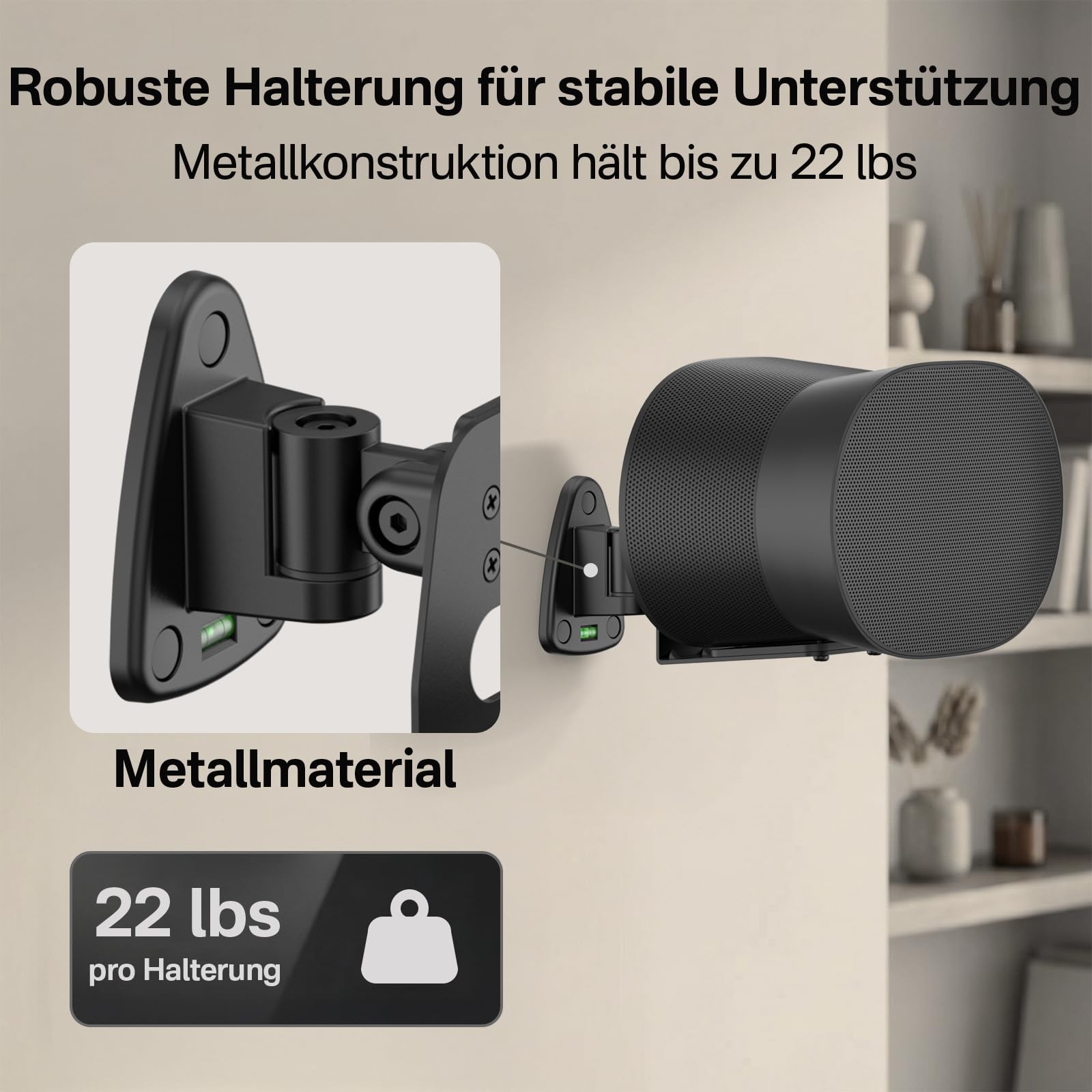 Supporto per altoparlanti Sonos Era 300 da parete, supporto per altoparlanti regolabili per supporto Sonos Era 300, resistente supporto da parete per altoparlanti fino a 10 kg, confezione da 2